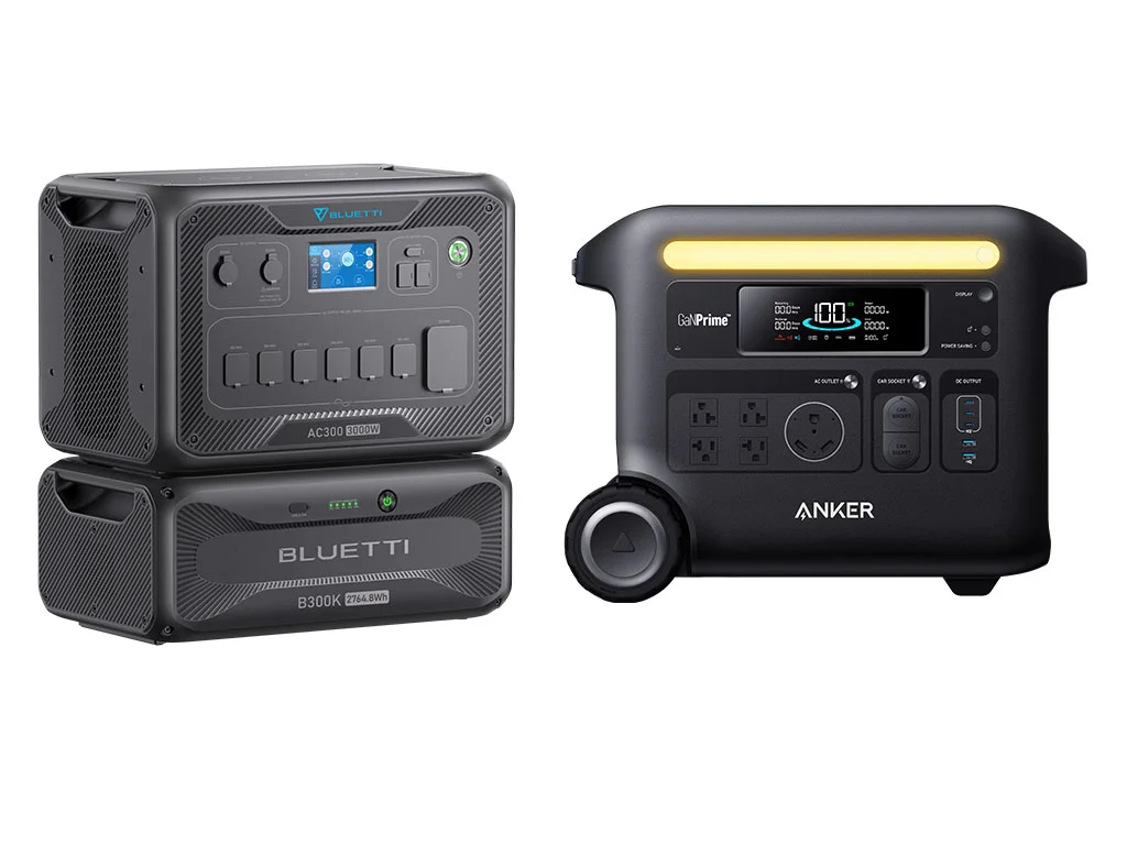 The Bluetti AC300 next to the Anker F2600 power station