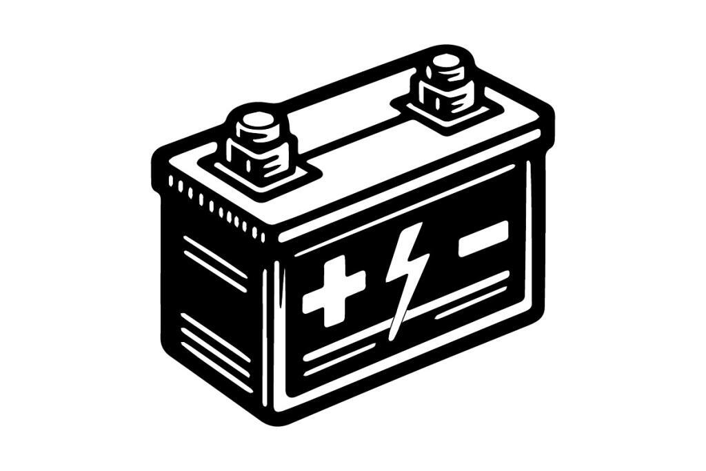 An illustration of a basic battery, with capacity measured in watt-hours (Wh)