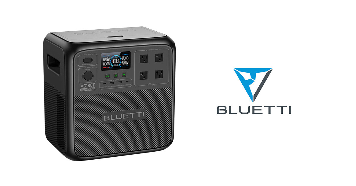 BLUETTI AC180T Portable Power Station and SwapSolar System