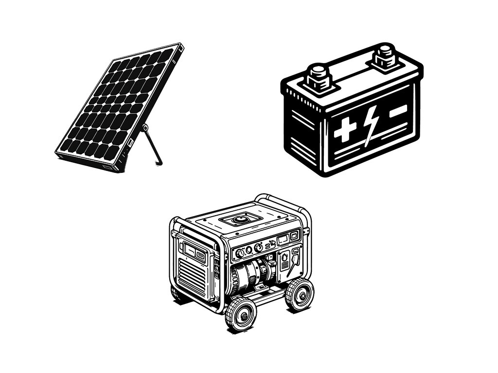 Creating a combination with solar, gas generator, and a battery