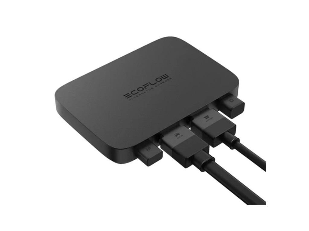 The back cable connections on the EcoFlow 800W Alternator Charger