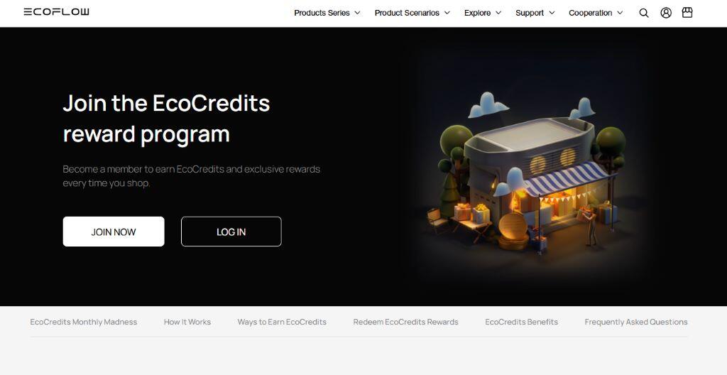 EcoFlow EcoCredits rewards program screenshot