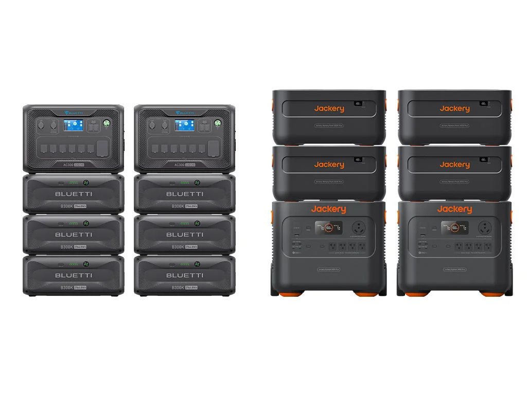 Examples of large AC300 and 2000 Plus systems with extra batteries