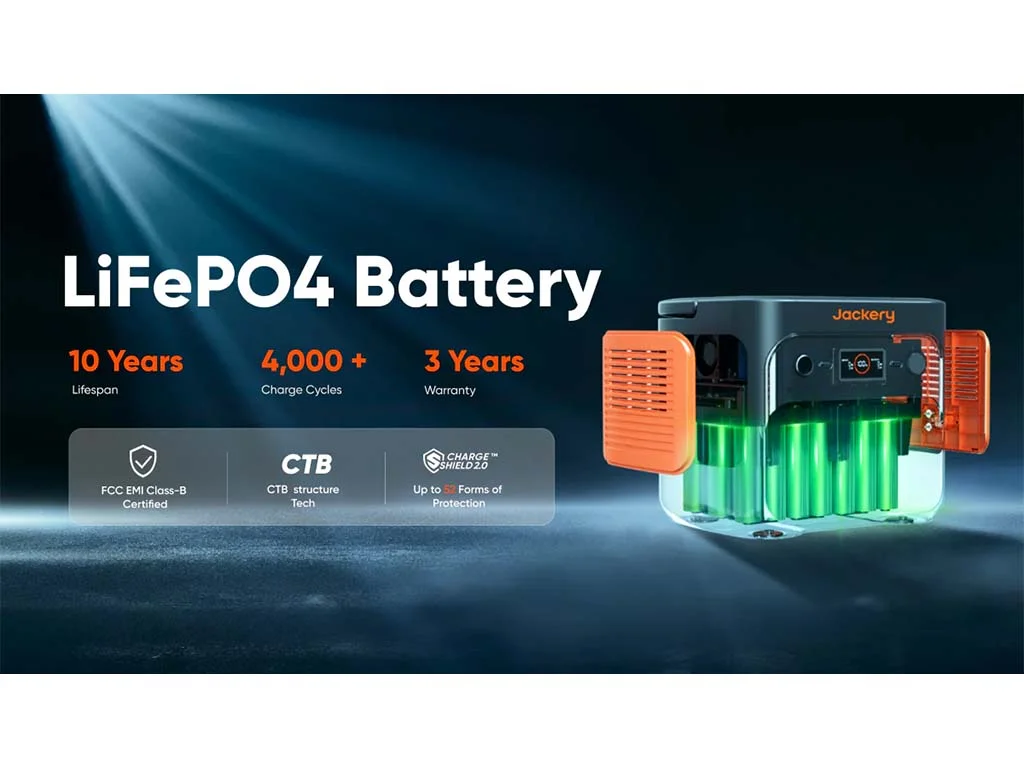 The LiFePO4 battery of the Jackery 2000 v2