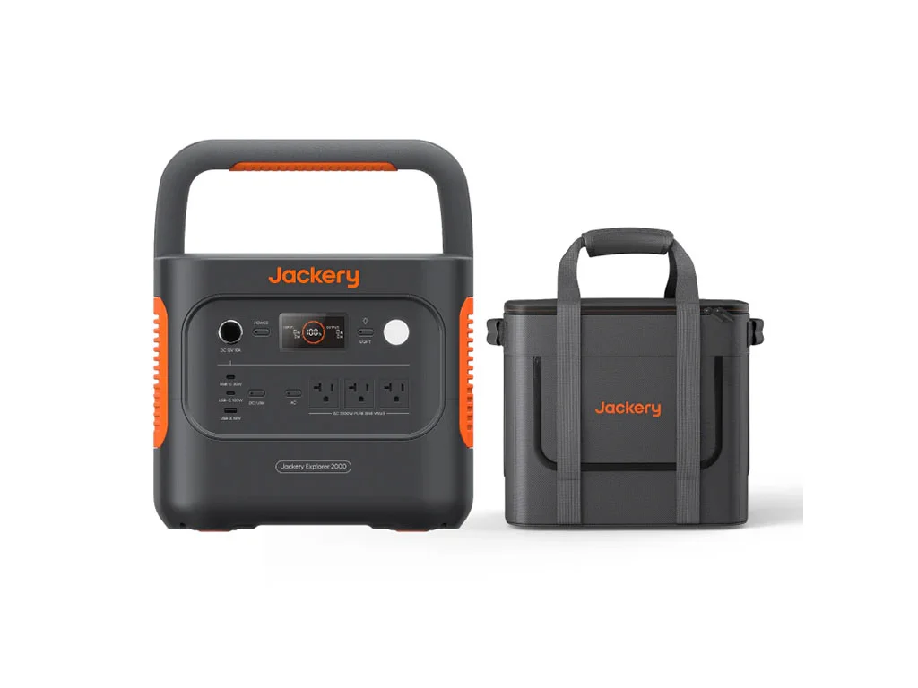 The Jackery Explorer 2000 v2 with its carrying case