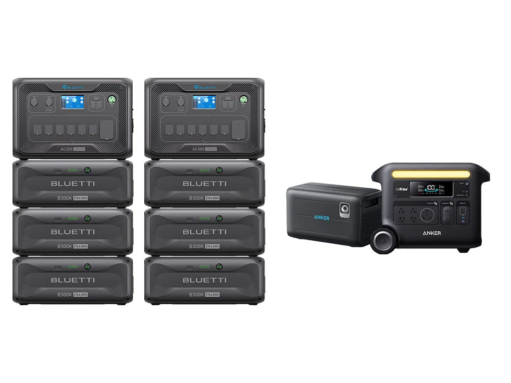 The maximum systems with extra batteries for the AC300 and F2600