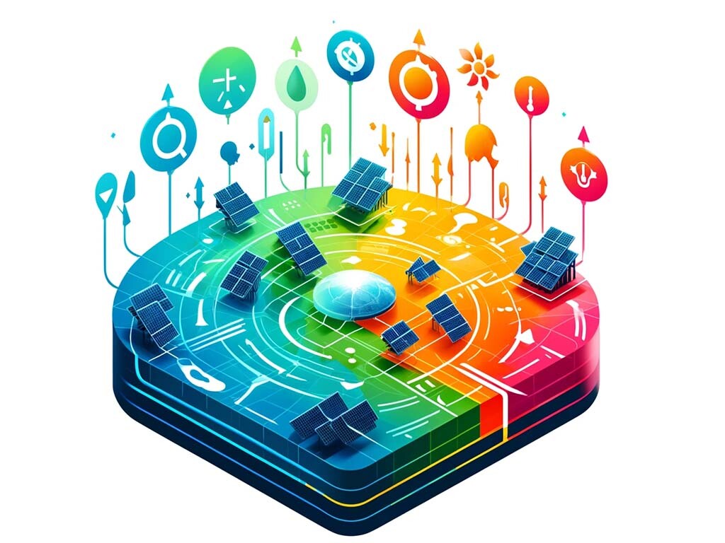 A generic colorful graphic related to solar power